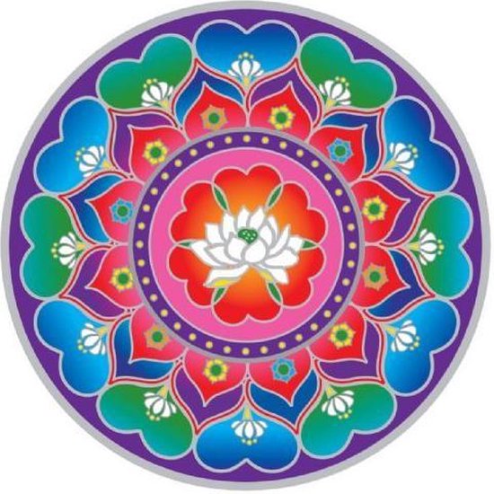 Raamsticker Lotushart Mandala - 14 cm - L