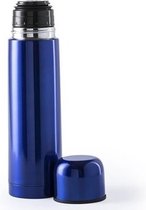 RVS thermosfles/isoleerkan 500 ml blauw