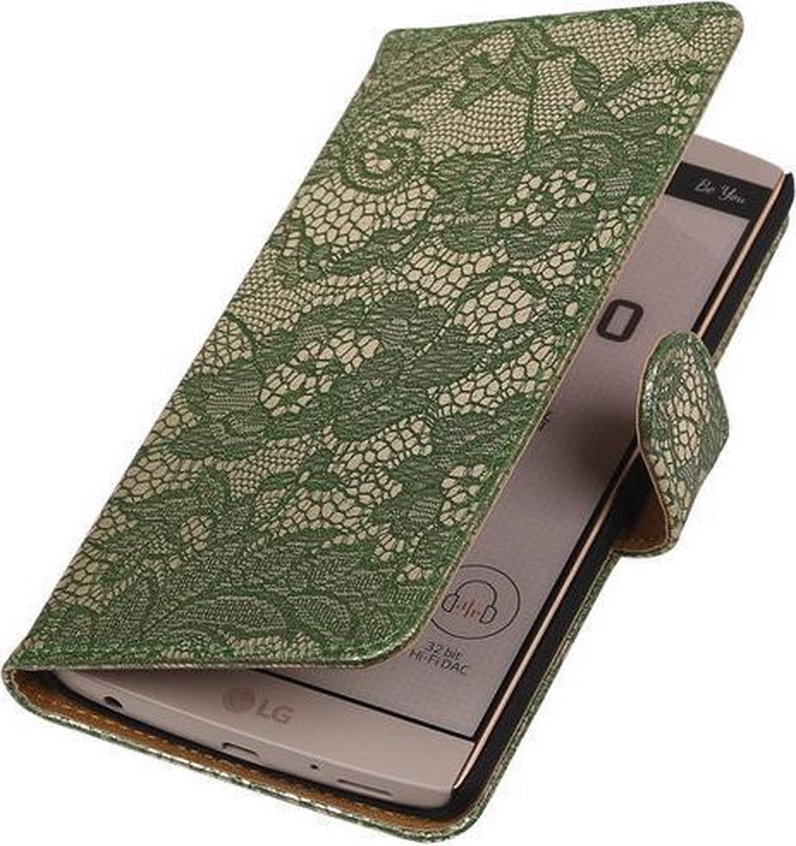 LG V10 - Lace Donker Groen Booktype Wallet Hoesje