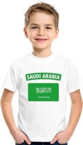 T-shirt met Saudi Arabische vlag wit kinderen M (134-140)
