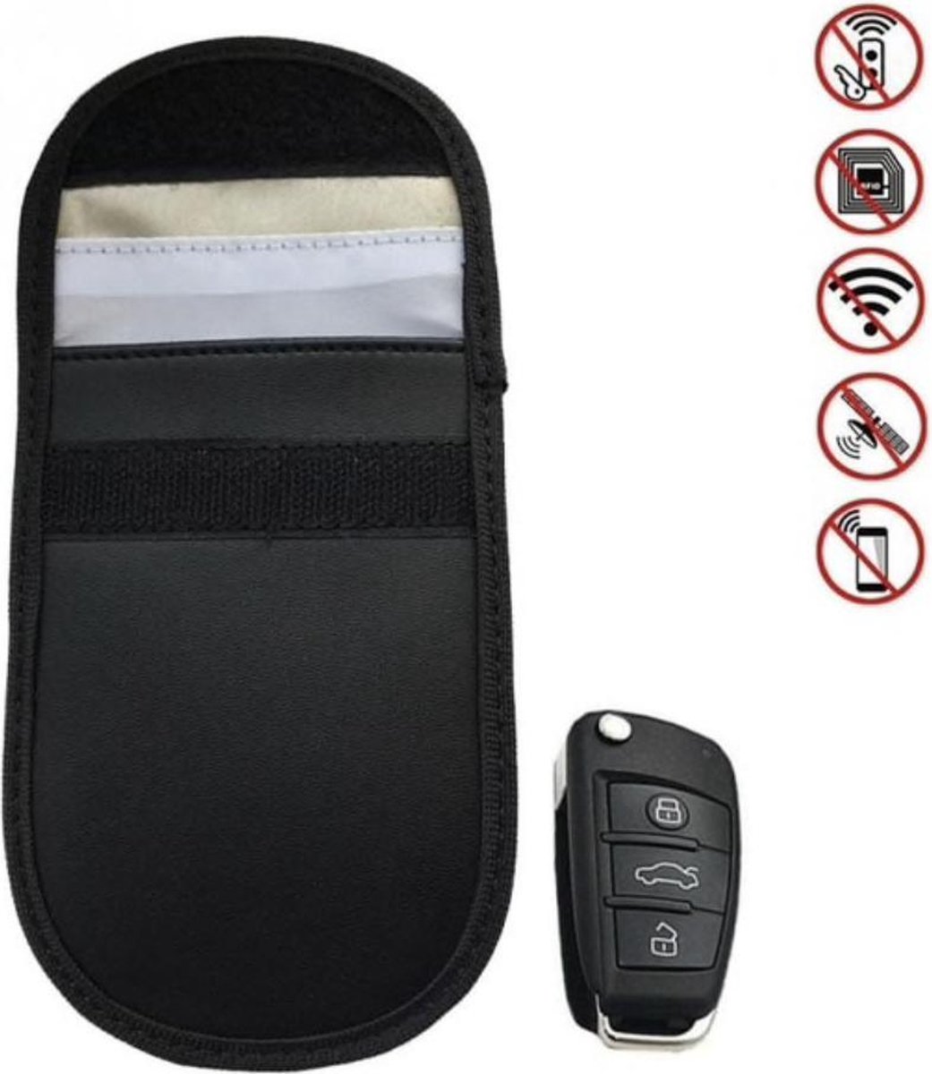 Etui Anti RFID Clé Voiture Signal Blocage Faraday Pochette Sac, Lot de 2  Pochettes Blocage Signal RFID pour Clé Voiture, Étui de Protection Anti  RFID en Fibre de Carbone