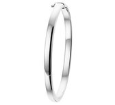 The Jewelry Collection Bangle Scharnier Bolle Buis 5 X 56 mm - Zilver Gerhodineerd