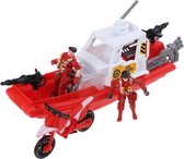 Jonotoys Brandweerboot Met Accessoires 30 Cm Rood 4-delig