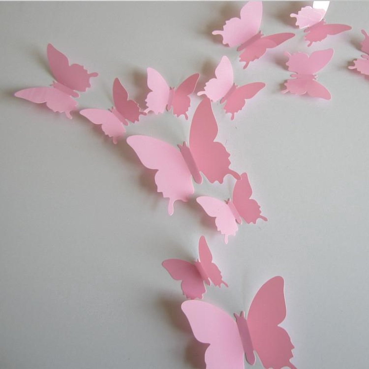 3D Vlinders Rose (12 stuks) - Muursticker Muurdecoratie voor Kinderkamer Babykamer... |