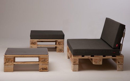 Vroeg Maak het zwaar Editie Soflex Lite | loungebank met tafel en hocker | palletbank pallet tuinmeubel  | bol.com