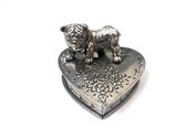 Hartvormig Decoratiedoosje - Asdoosje - Gedenkartikel - Engelse Bulldog Hond - Mini Urn