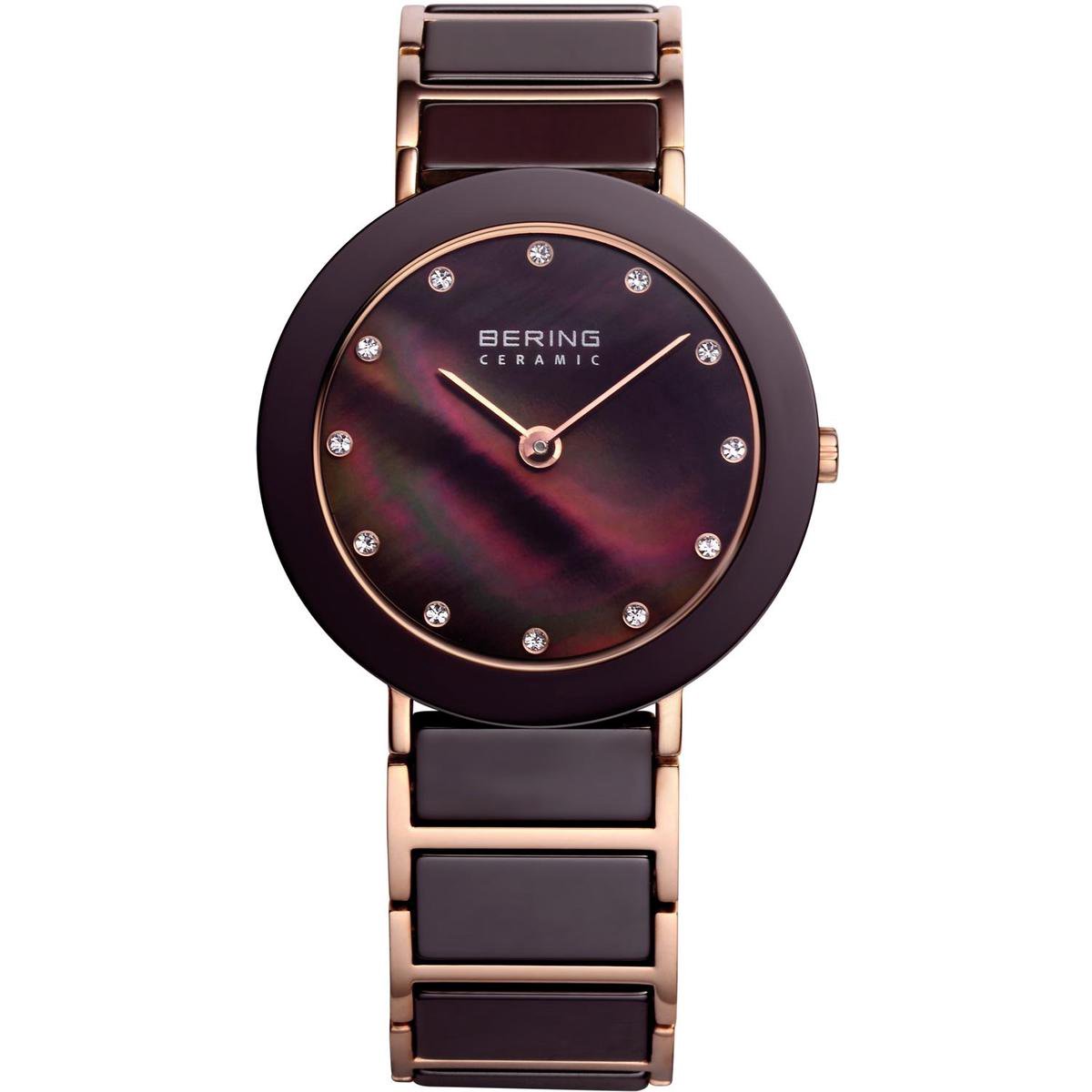 BERING Ceramic 11435-765 - Horloge - Staal | Keramiek - Rosékleurig | Rood - Ø 35 mm