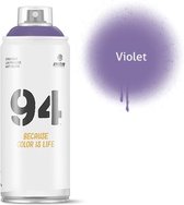 MTN94 Purple aérosol - 400 ml de peinture en aérosol basse pression et finition mate - Peinture graffiti pour de nombreuses utilisations telles que le bricolage, le bricolage, le graffiti, les loisirs et l'art