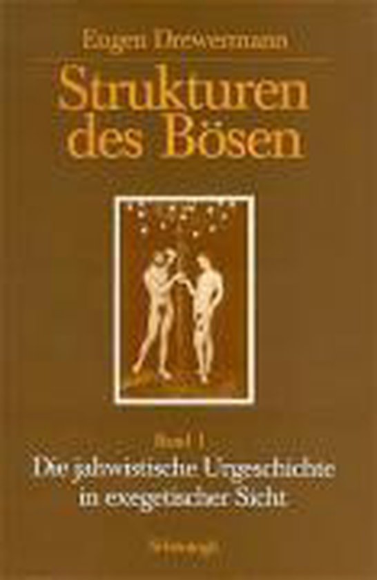 Bruine boekomslag met de titel 'Strukturen des Bösen' en een klassieke illustratie van Adam en Eva.