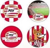 PSV Badge - Buttons - 4 Stuks - Rood / Wit
