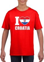 Rood I love Kroatie fan shirt kinderen 122/128