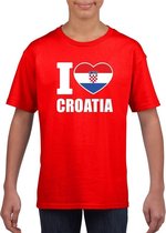 Rood I love Kroatie fan shirt kinderen S (122-128)