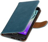 Zakelijke Book Case Telefoonhoesje Geschikt voor de Samsung Galaxy A3 2017 A320F - Portemonnee Hoesje - Pasjeshouder Wallet Case - Blauw