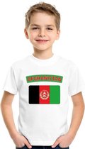 T-shirt met Afghaanse vlag wit kinderen S (122-128)