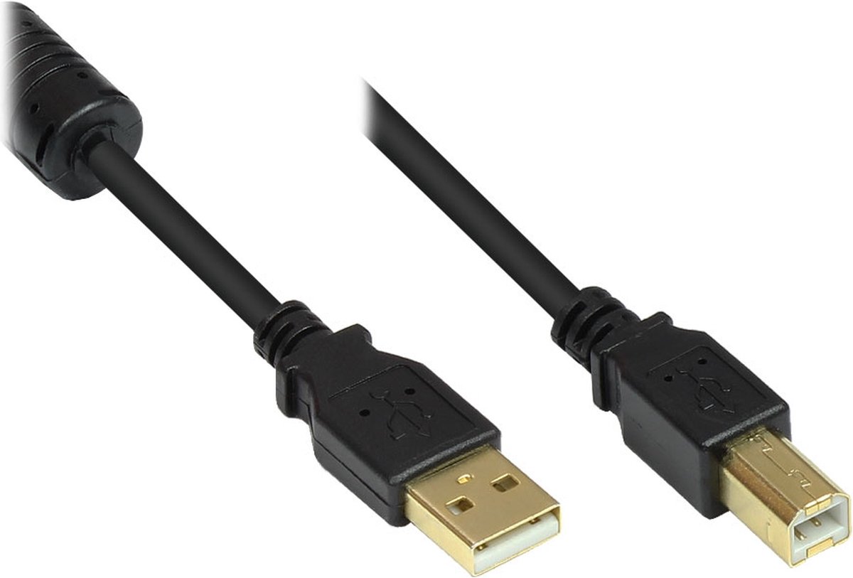 Alcasa GC-M0083 USB-kabel USB 2.0 5 m USB A USB B Zwart