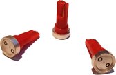 Auto LEDlamp 3 stuks | autoverlichting LED T5 | kleur rood | 1W 12V DC high power