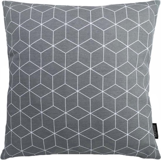 Geometric Grey Kussenhoes | Katoen / Polyester | 45 x 45 cm | Grijs