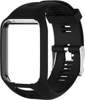 Siliconen horloge bandje – Wrist strap – Polsband - Geschikt voor Tomtom Adventurer - Golfer 2 - Spark - Runner 2/3 - Zwart