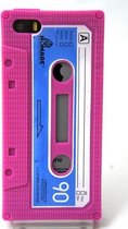 Zacht rubberen backcase cassettebandje iPhone 5(s) - roze
