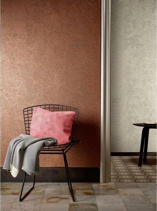 Textured Plains uni koper behang (vliesbehang, bruin) | bol.com