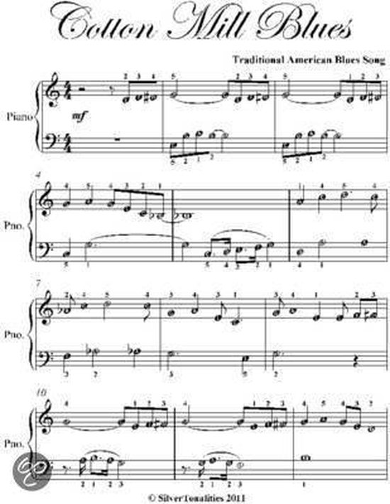 Cotton Mill Blues Easy Piano Sheet Music (ebook), Traditional American