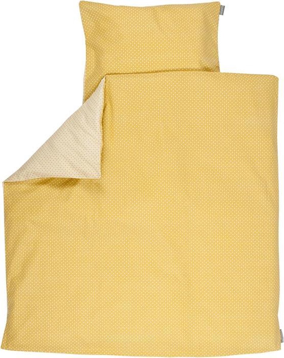 Plum Plum - Dekbedovertrek wieg 80x80cm - Yellow Metrics
