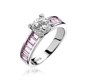 ZINZI zilveren ring roze ZIR775R