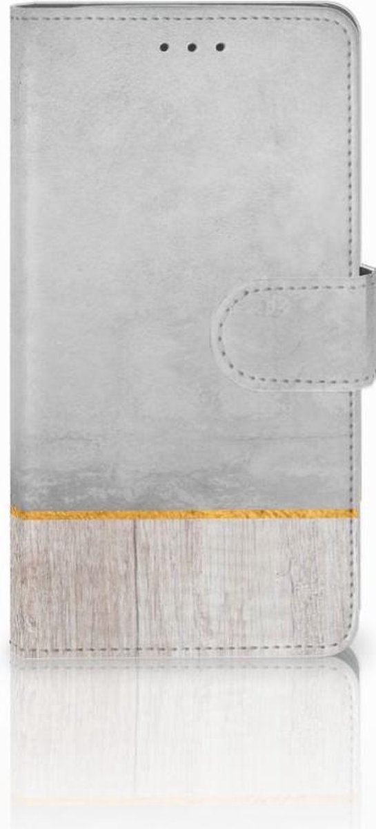 Samsung Galaxy J7 2016 Book Style Case Wood Concrete