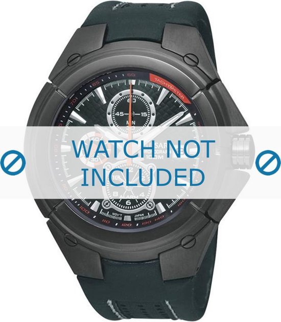 Pulsar horlogeband PF3921X1 / YM62 X223 Leder Zwart + wit stiksel | bol.com