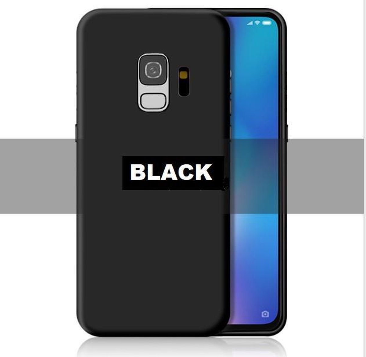 Luxe Liquid Silicone Back Cover Set voor Galaxy S9 _ Zwart