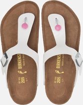 Birkenstock Gizeh wit lak roze zool smal