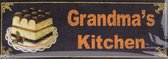 2D Metalen bord "Grandma's Kitchen" 13x36cm