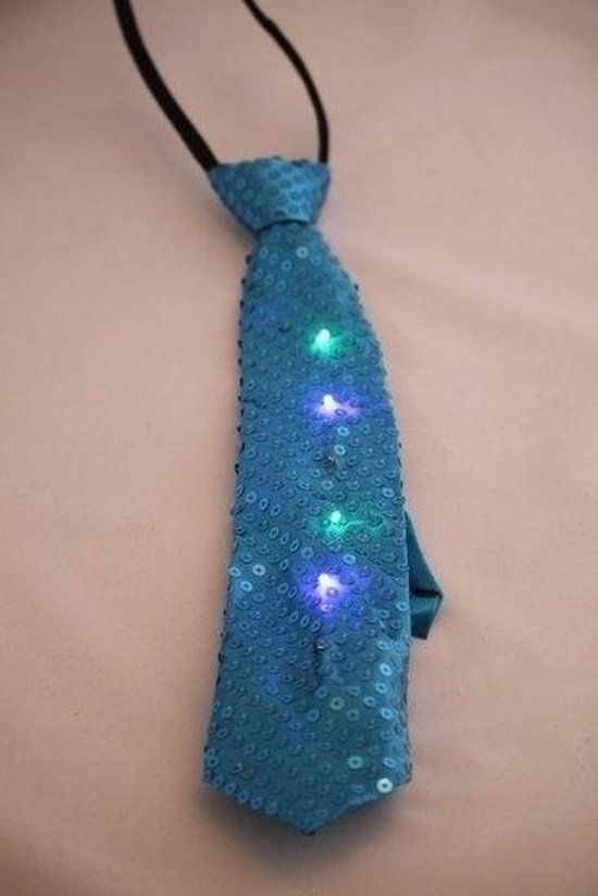 Led verlichte glitterstropdas met pailletten licht blauw OP=OP-AANBIEDING |  bol.com