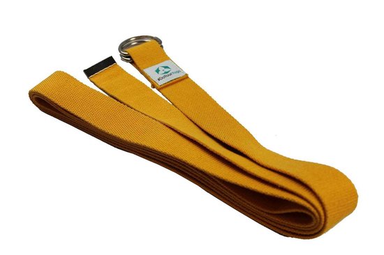 #DoYourYoga - Yogariem - »Madira« - 100% katoen met stabiele metalen ringsluiting - 260 x 3,8 cm - geel van #DoYourYoga — afbeelding 3