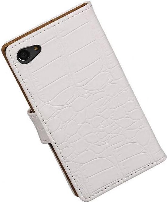 Étui Sony Xperia Z5 Compact Crocodile Bookstyle Wit