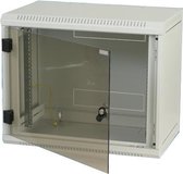 Triton Delta B4S 19'' Wall-mount 12U/400 glass door rack 30 kg Wandrek Grijs