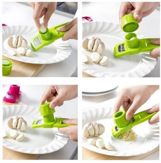 Premium knoflookpers set - Knoflookhakmolen, breker en dunschiller voor de perfecte