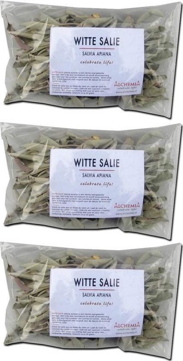 3x Losse witte salie blaadjes zakjes 25 gram Smudgen Reinigingsrituelen Geesten...