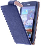 BestCases Navy Blue Kreukelleer Flipcase Huawei Ascend G510