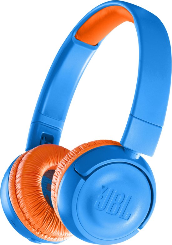 JBL JR300BT - Draadloze on-ear kids koptelefoon - Blauw/Oranje | bol.com