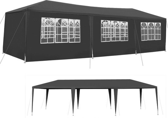 vidaXL Partytent met 4 mesh zijwanden 2x2 m HDPE rood