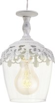 EGLO Vintage - Hanglamp - 1 Lichts - Patina Wit - Helder Glas