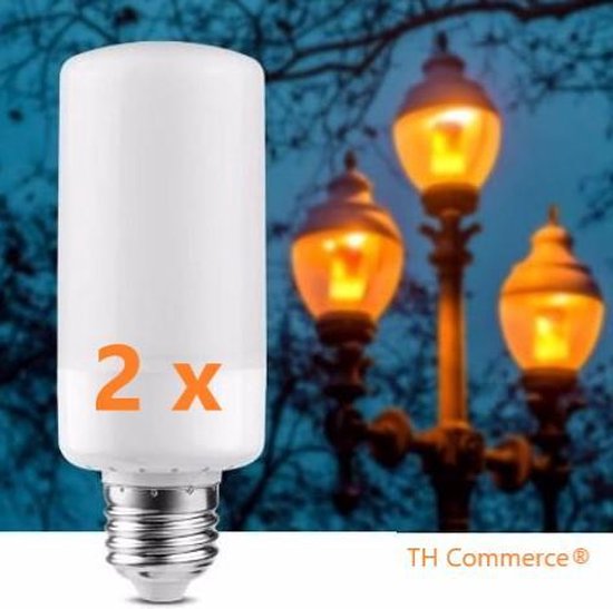 Deens racket Weg 2 stuks VUURLAMPEN Fire Lamp - E 27 grote fitting - ledlamp - sfeerlamp -  vlammen nr... | bol.com