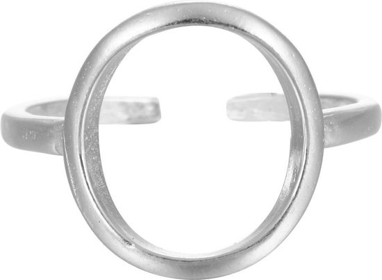 24/7 Jewelry Collection Rond Aflopende Open Cirkel Ring Verstelbaar - Verstelbare Ring - Zilverkleurig