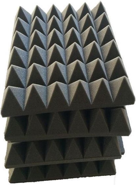 Piramide akoestisch studioschuim 30x30cm 5cm dik (12 stuks) | bol.com