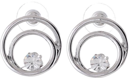 Gold plated oorstekers, koala met roze strik