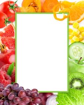 Sticker white-board-je 'groenten en fruit' - 22x30 cm - 2 stuks