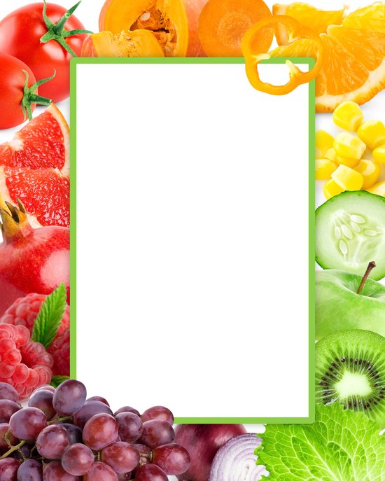Sticker white-board-je 'groenten en fruit' - 22x30 cm - 2 stuks