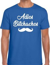 Adios bitchachos tekst t-shirt blauw voor heren S