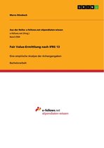 Fair Value-Ermittlung nach IFRS 13